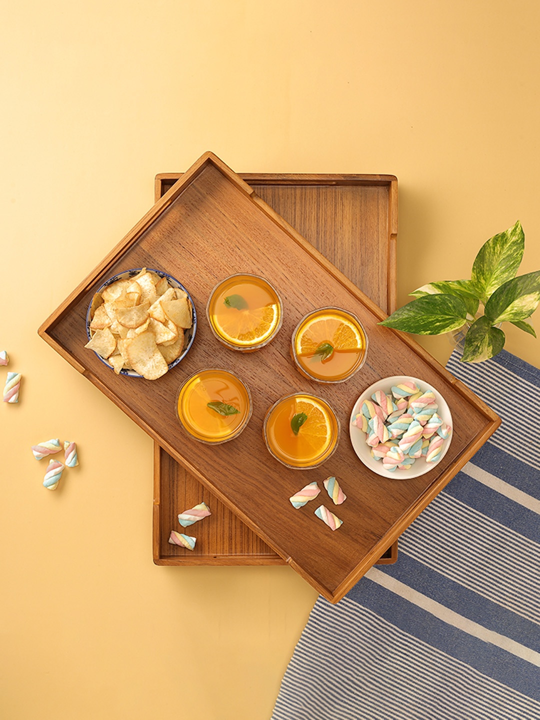 

Utopia Choice Cresta Teak Wood Large Serving Tray, Brown