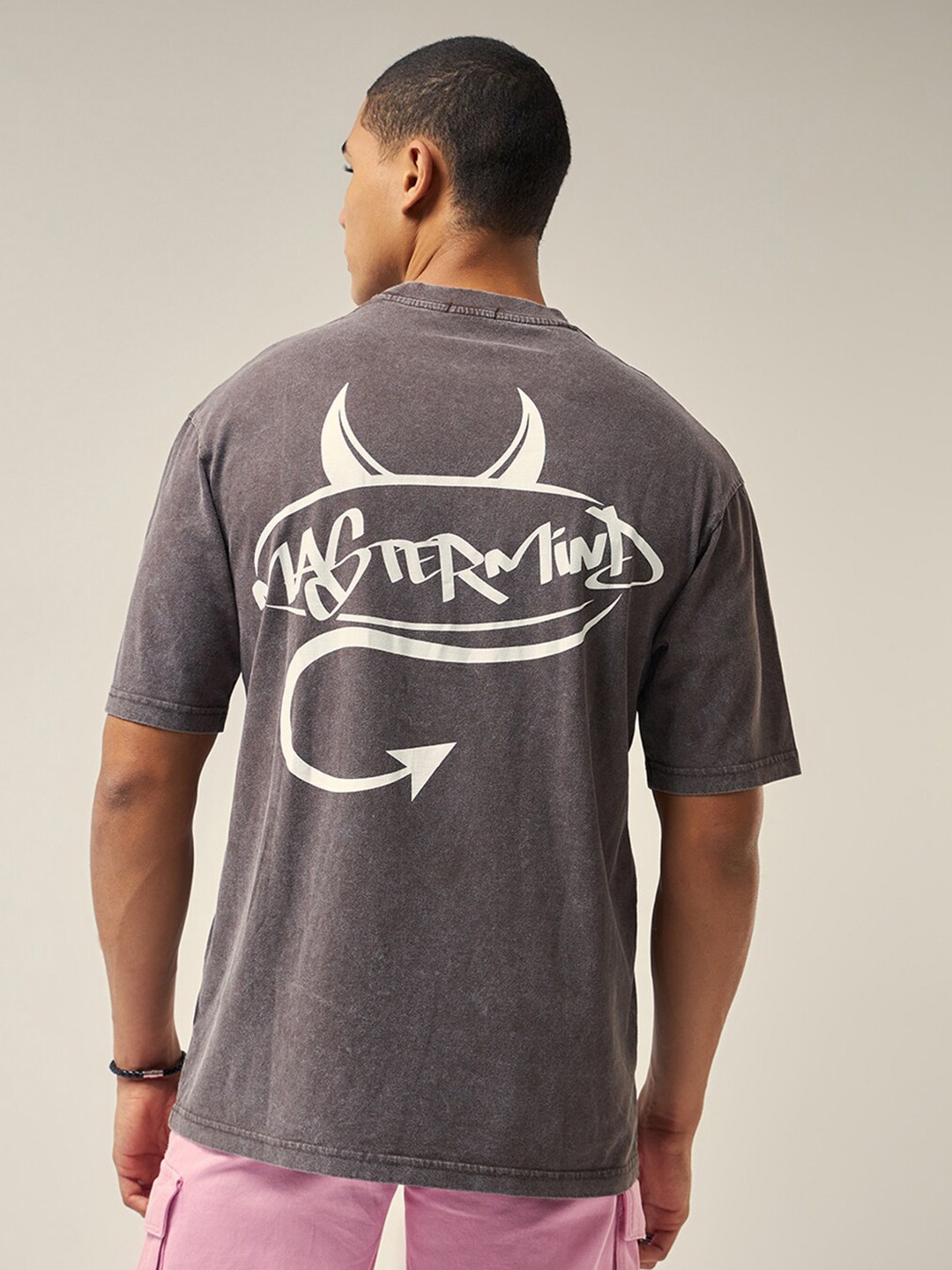 

Bewakoof Brown Typography Printed Oversized Cotton T-shirt