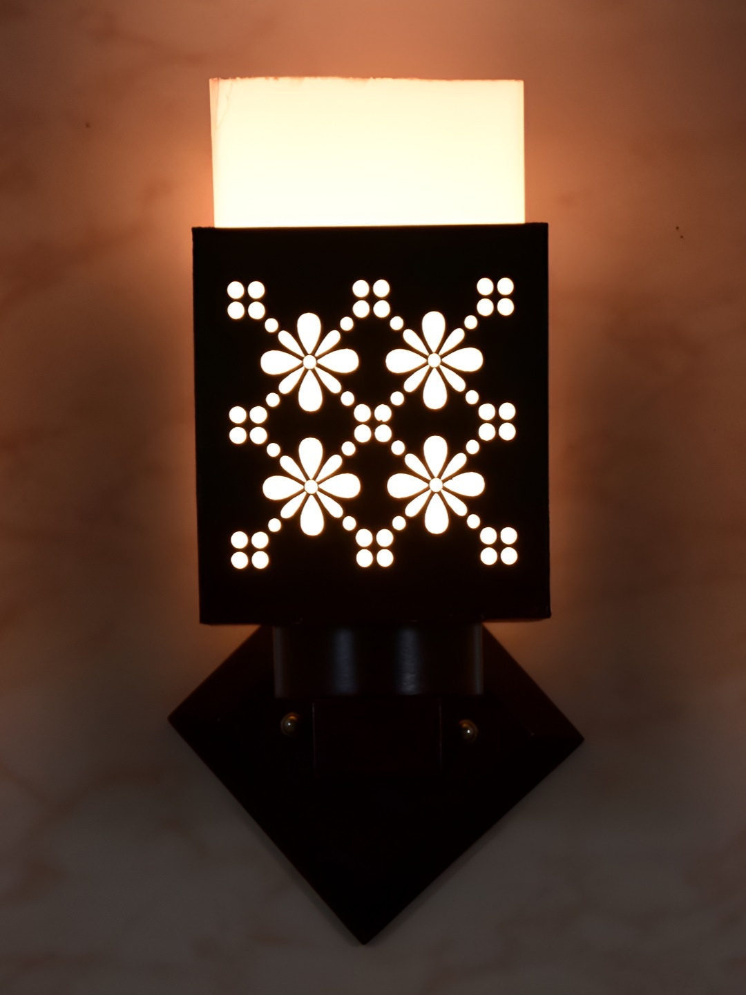 

Afast Black & White Textured Wooden Traditional Square Shaped Wall Lamps