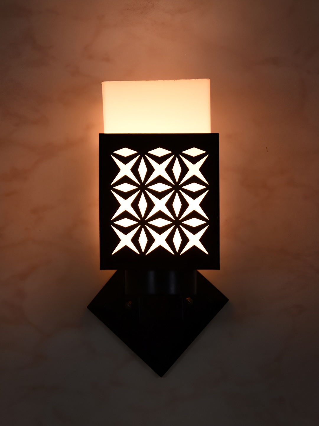 

Afast White Black Textured Square Wall Lamp