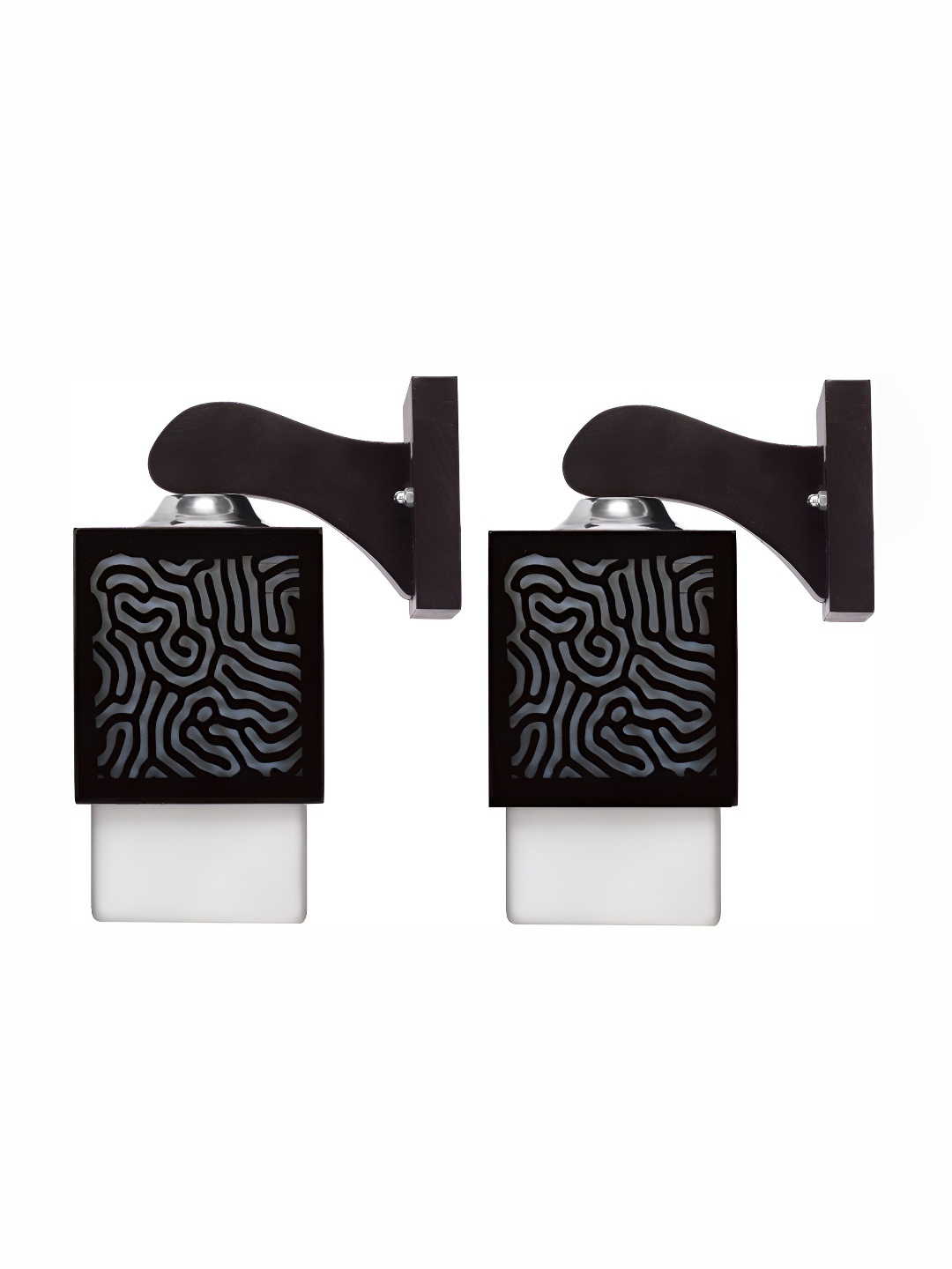

Afast Black & White 2 PiecesTextured Contemporary Square Shaped Wall Lamps