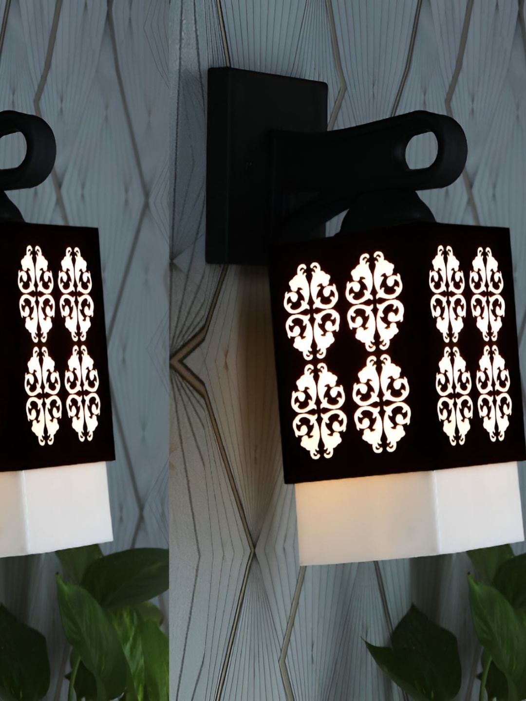 

Afast White & Black 2 Pieces Wooden Contemporary Wall Lamps
