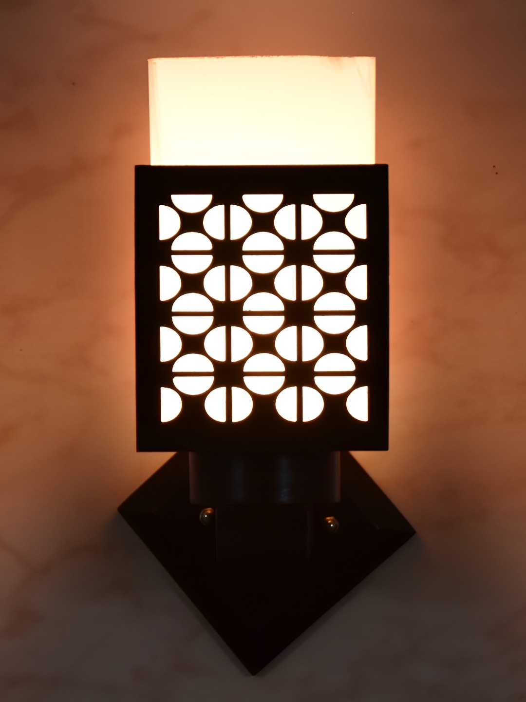 

Afast Brown & White Wooden Textured Square Lazer Wall Lamp