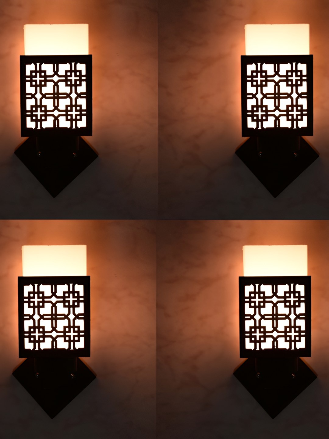 

Afast White& Black 4 Pieces Textured Wooden Wall Lamp