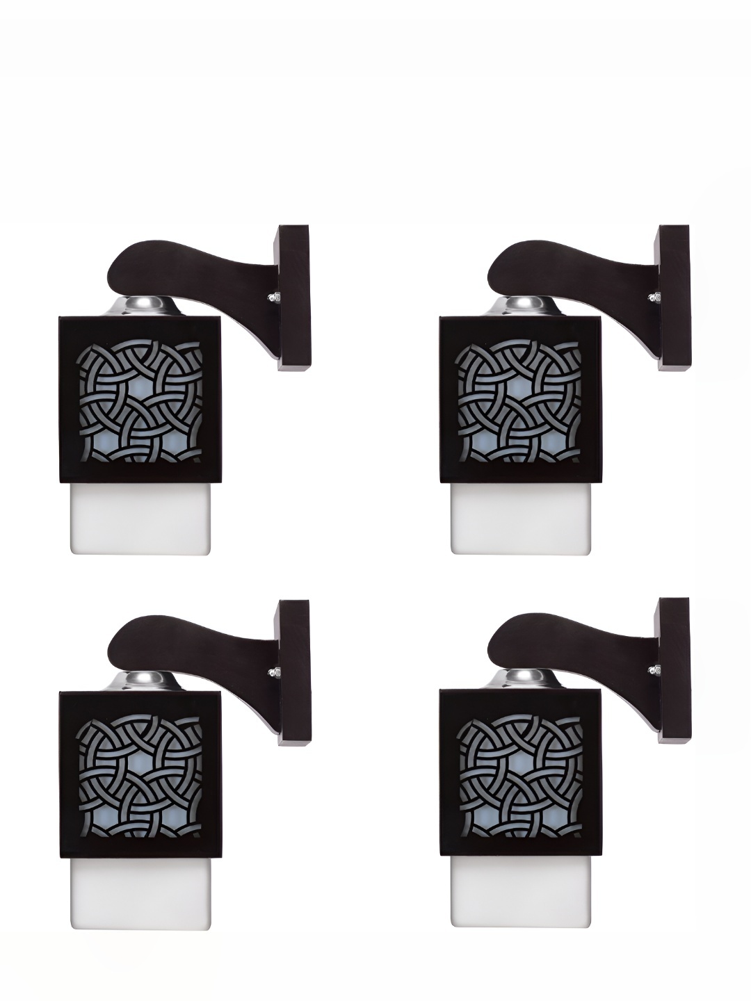 

Afast 4 Pcs Black & White Wooden Traditional Square Shaped Wall Lamps