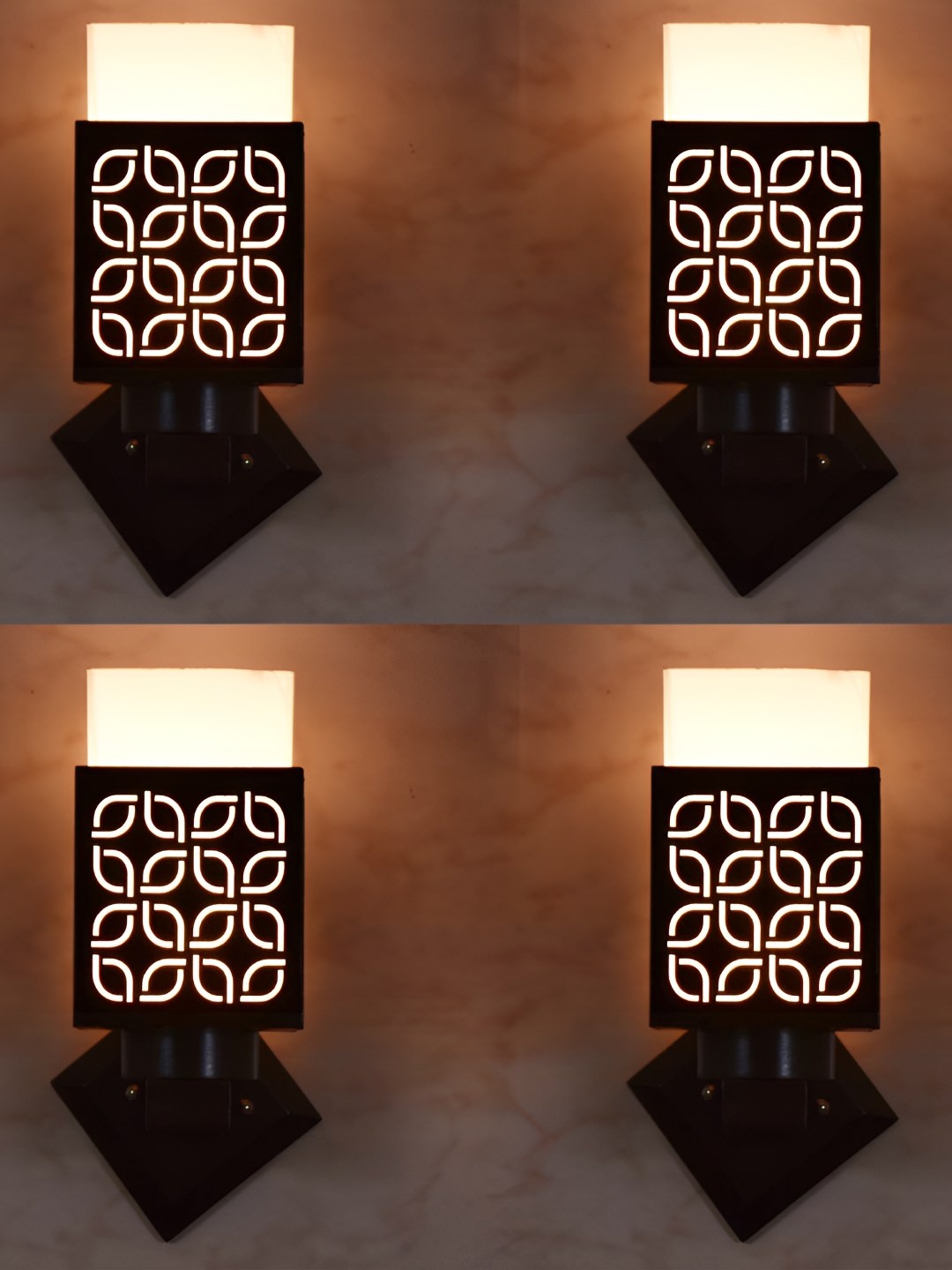 

Afast Black & White 4 Pieces Wooden Rectangle Wall Lamps