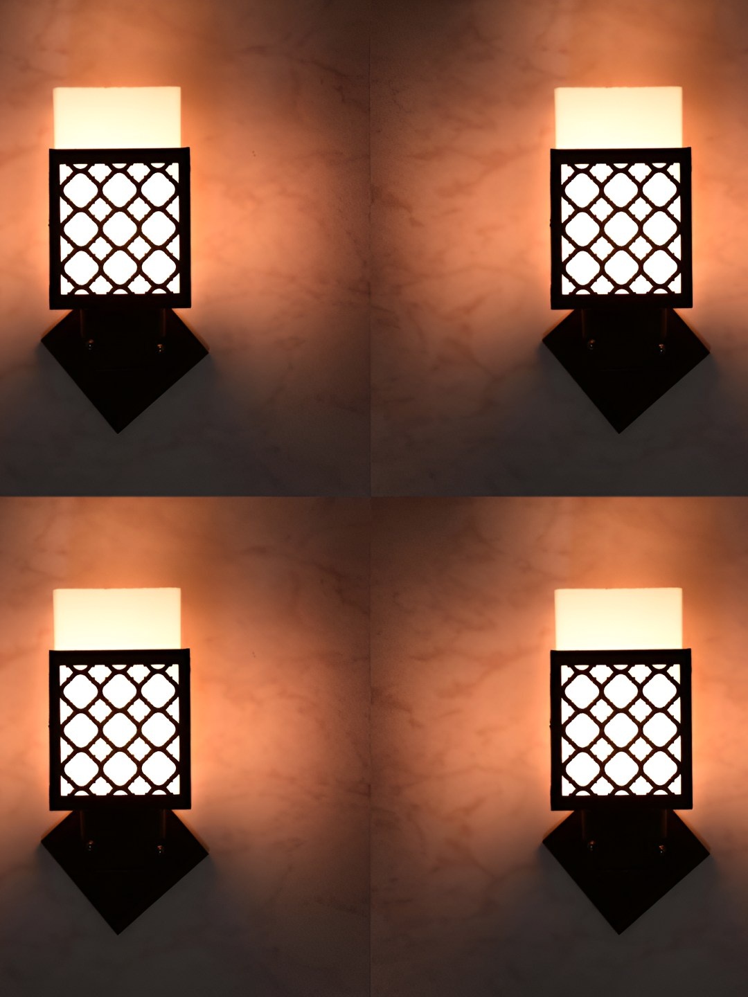 

Afast Black & White Self Design Contemporary Square Shaped Wall Lamp