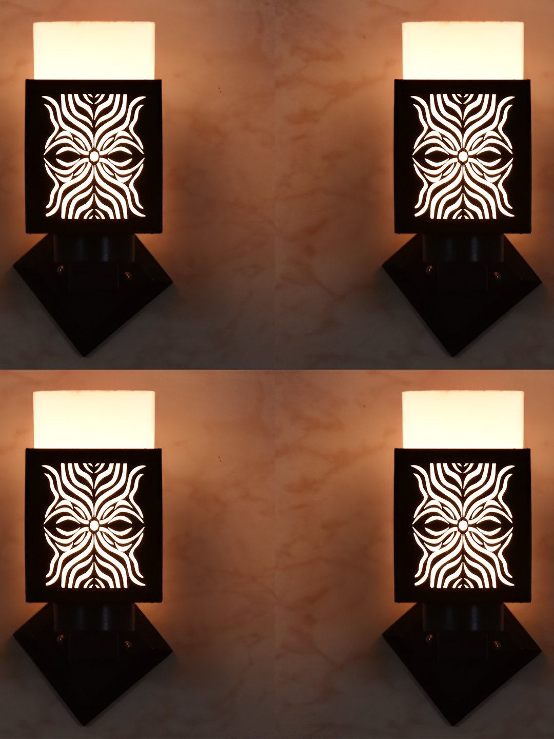 

Afast Black & White Self Design Contemporary Square Shaped Wall Lamp