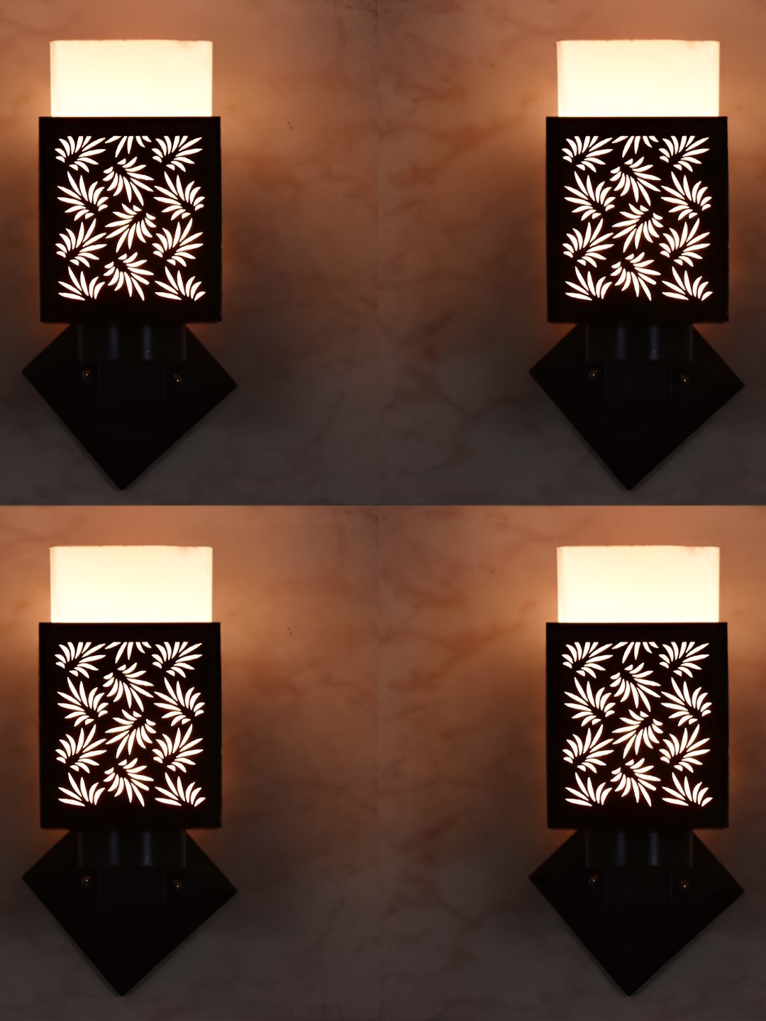 

Afast Black & White Wooden Textured Square Shaped Wall Lamp