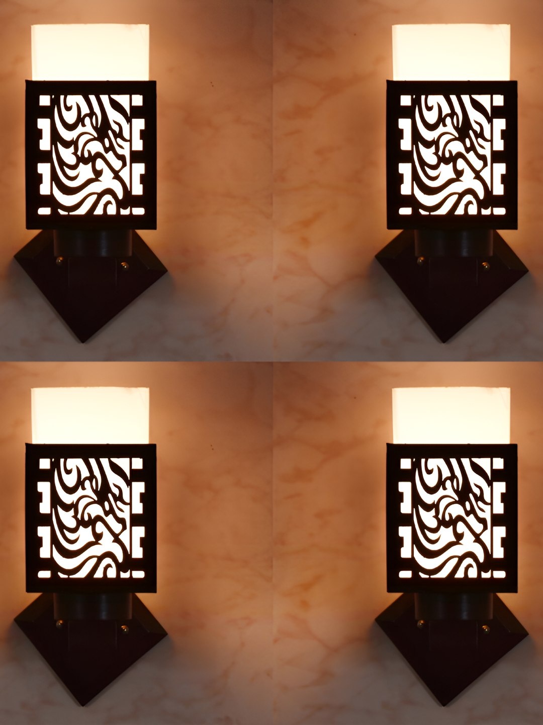 

Afast Black 4 Pieces Wood Traditional Square Shaped Wall Lamp