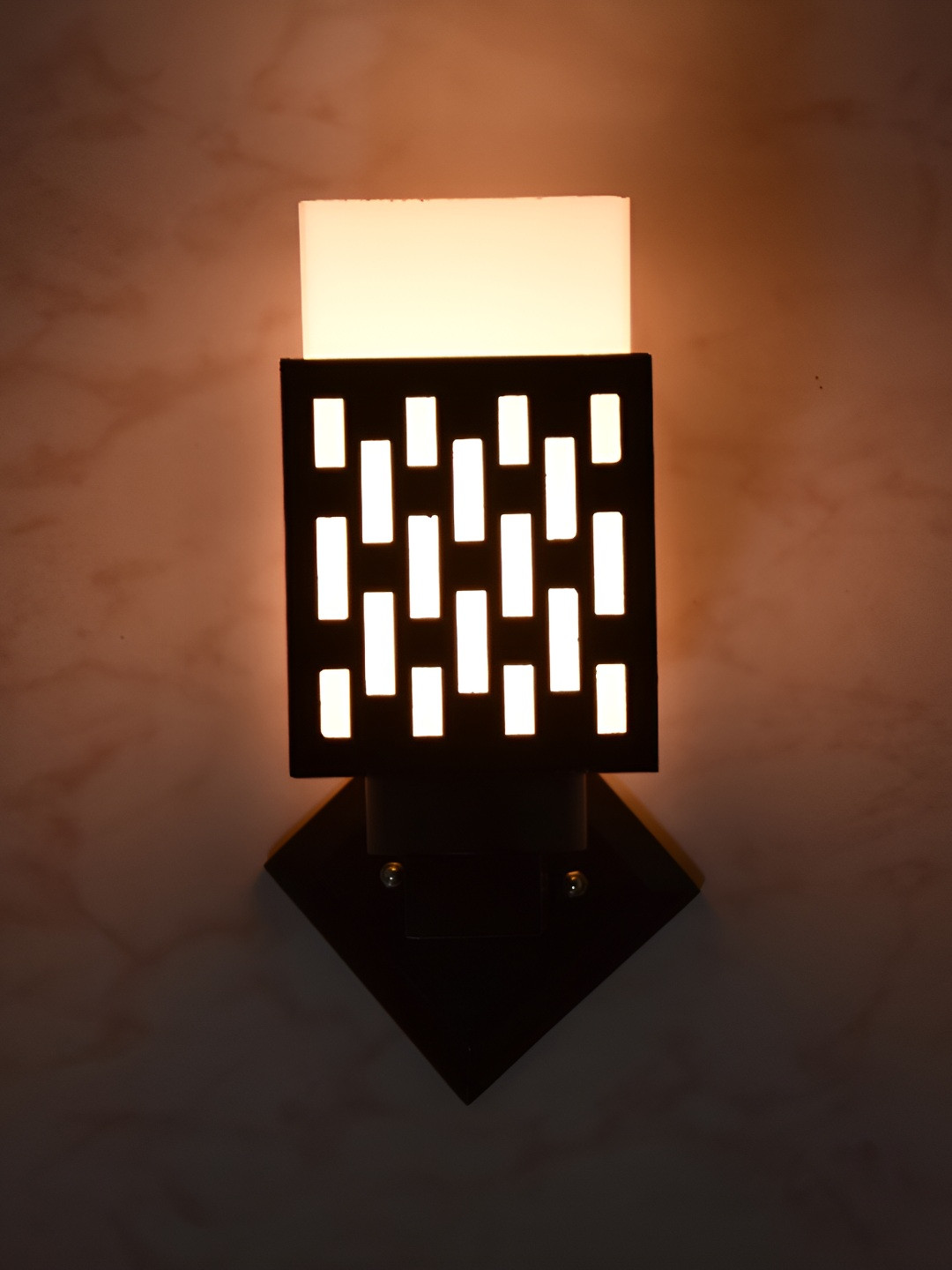 

Afast White & Black Textured Contemporary Wood Square Shaped Wall Lamp