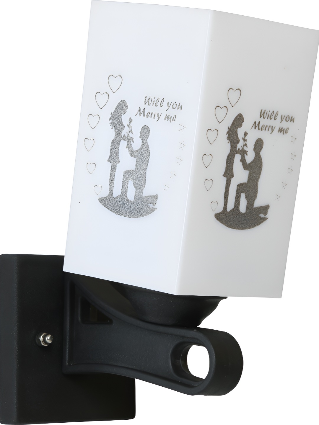

Afast Black & White Printed Wood Traditional Square Shaped Wall Lamp