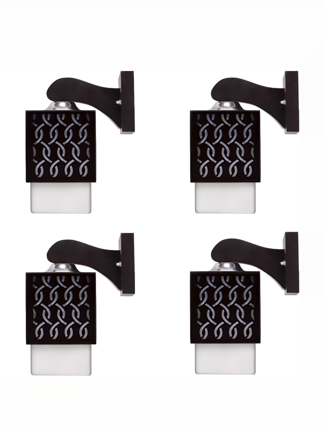 

Afast Black & White 4 Pieces Square Wooden Textured Wall Lamp