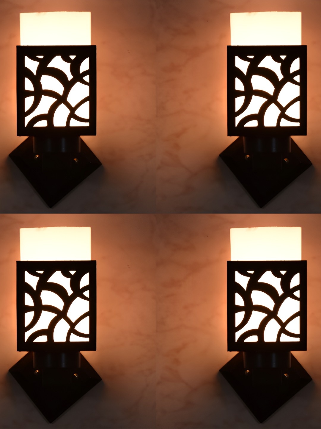 

Afast Black & White 4 pieces Textured Square Shaped Wall Lamp