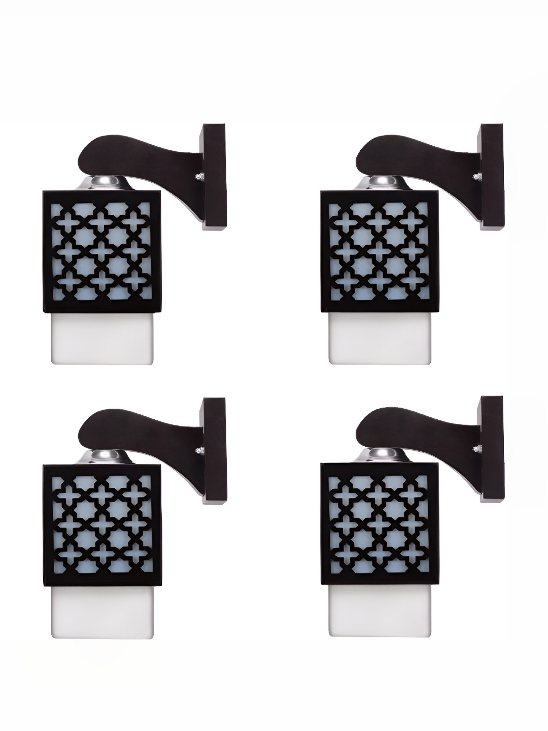 

Afast Black & White 4 Pieces Wooden Textured Square Shaped Wall Lamp