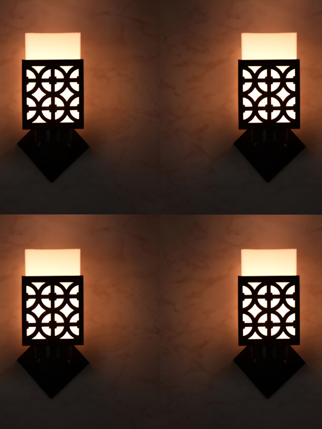 

Afast Black & White 4 Pieces Textured Contemporary Square Shaped Wall Lamps