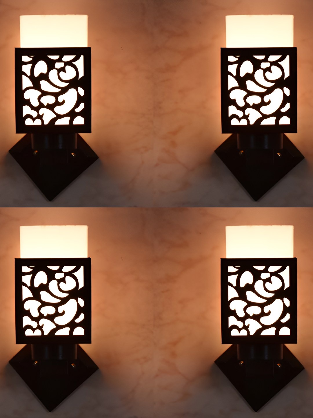 

Afast Black & White 4 Pieces Wooden Rectangle Wall Lamp