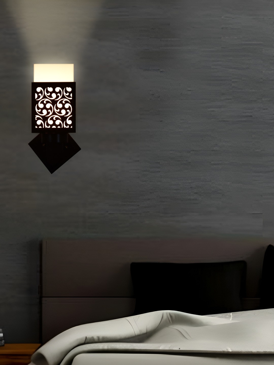 

Afast Black & White Self Design Contemporary Square Shaped Wall Lamp