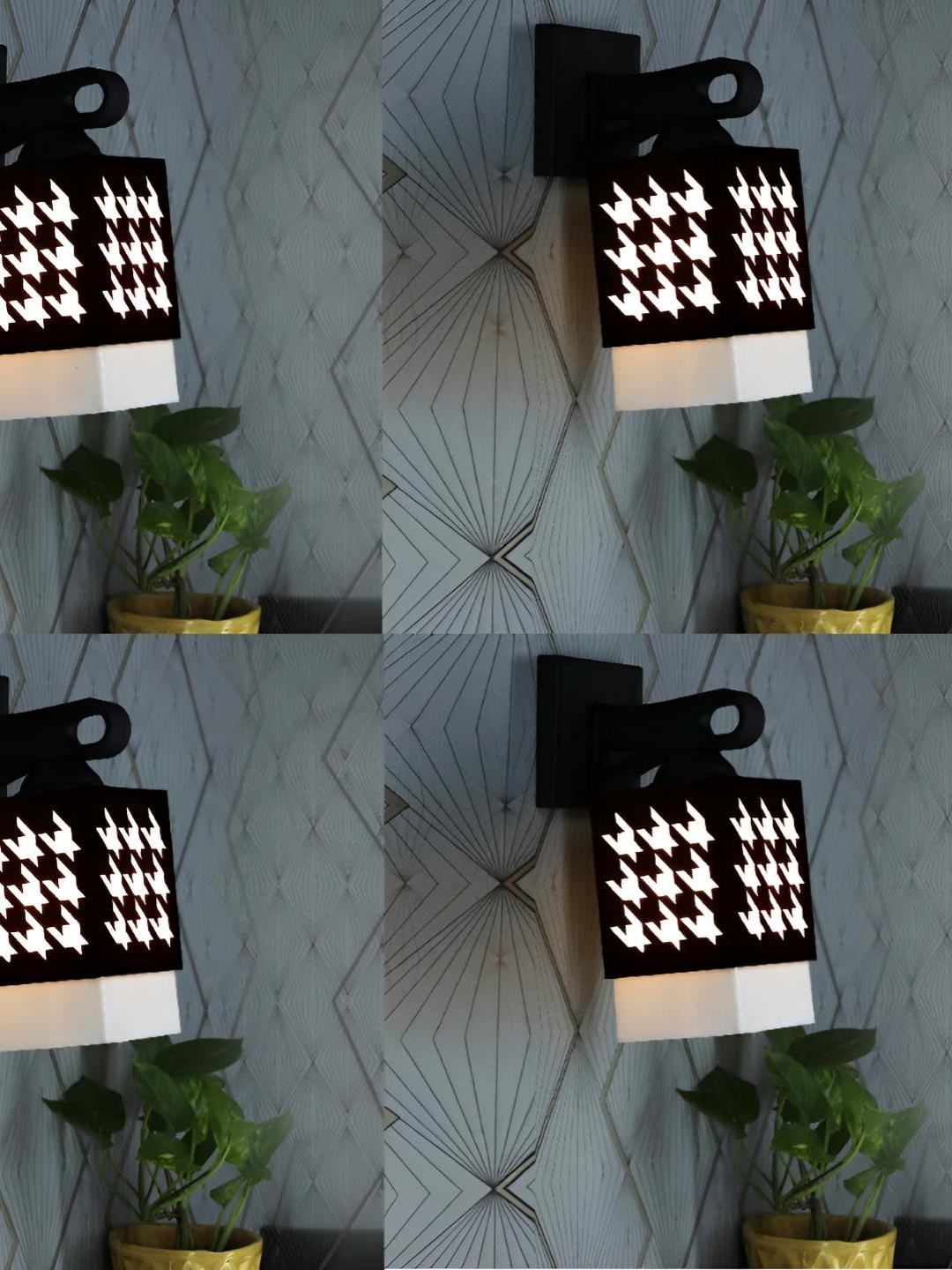 

Afast White & Black 4 Pieces Solid Wooden Traditional Wall Lamps