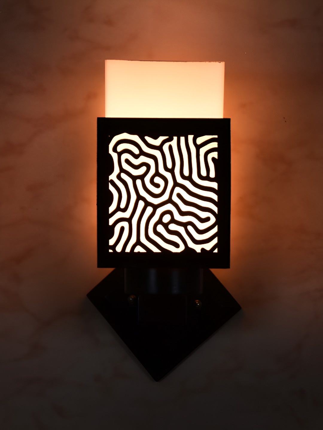 

Afast White & Black Textured Contemporary Wood Square Shaped Wall Lamp