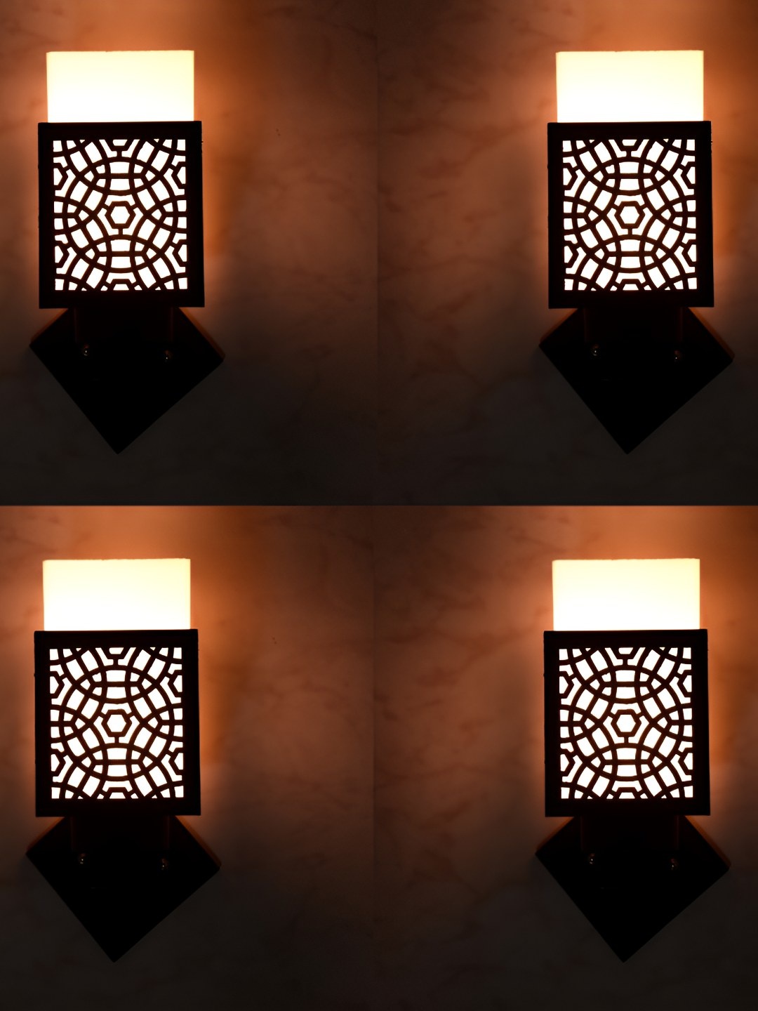 

Afast Black & White 4 Pieces Wooden Rectangle Wall Lamp