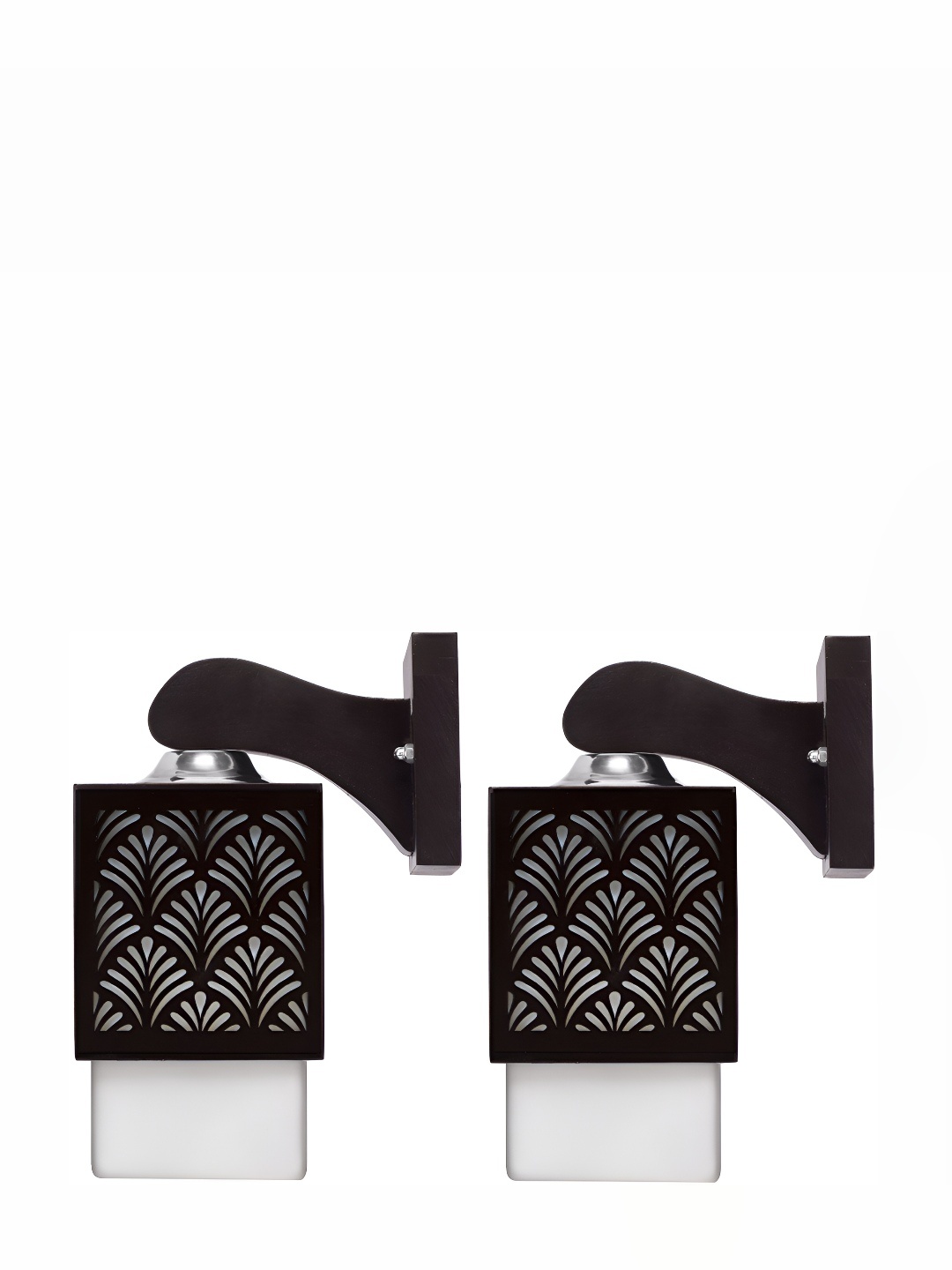 

Afast Black & White 2Pieces Textured Wooden Square Shaped Wall Lamp