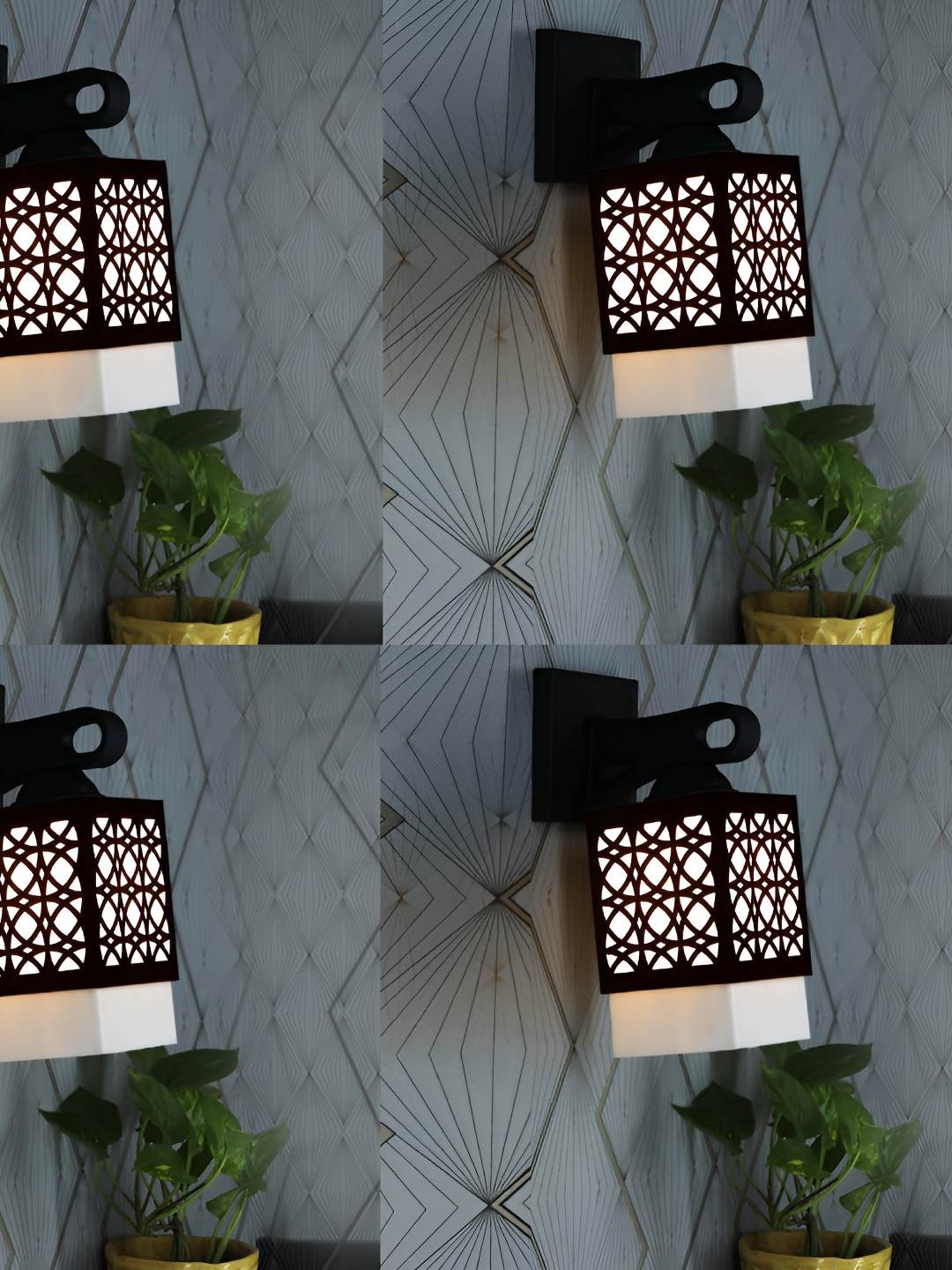 

Afast White & Black 4 Pieces Solid Wooden Traditional Wall Lamps