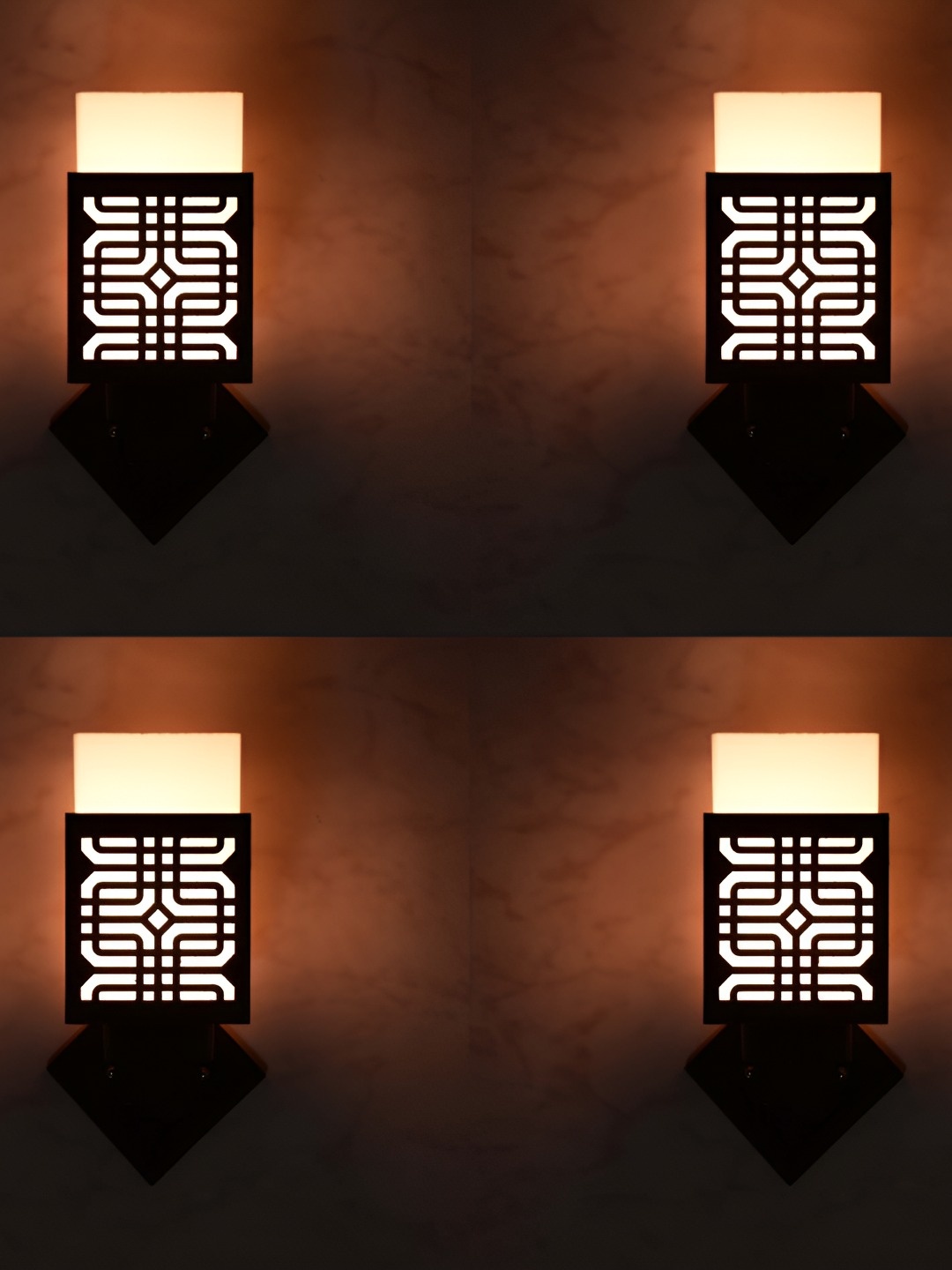 

Afast Black & White Wooden Textured Square Shaped Wall Lamp
