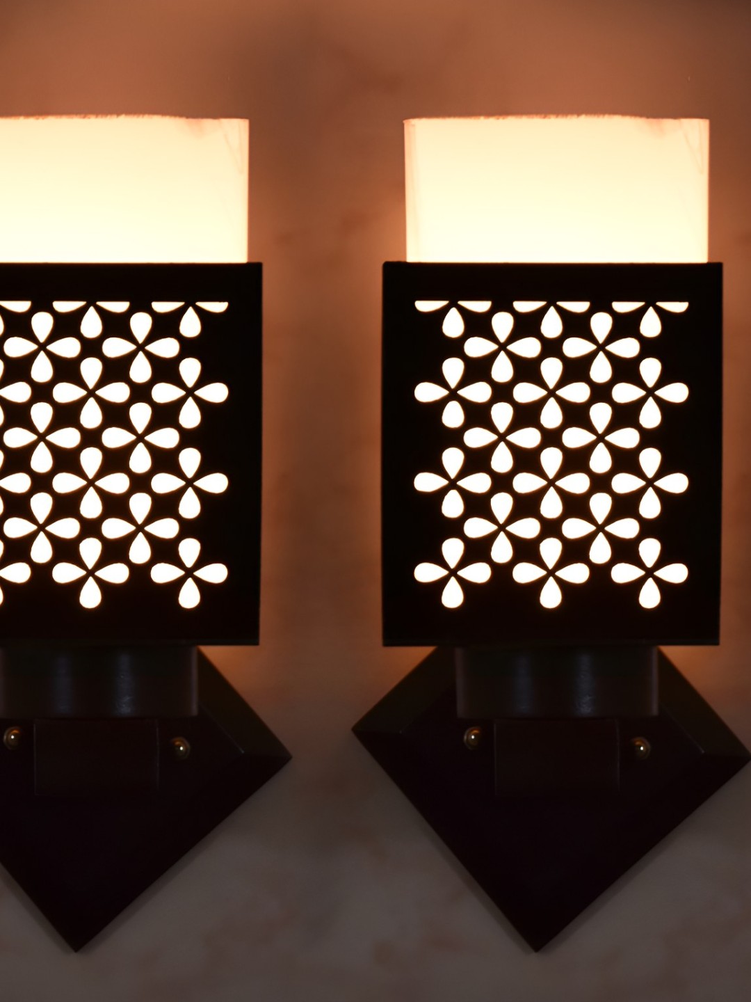 

Afast Black & White Self Design Square Shaped Wall Lamp