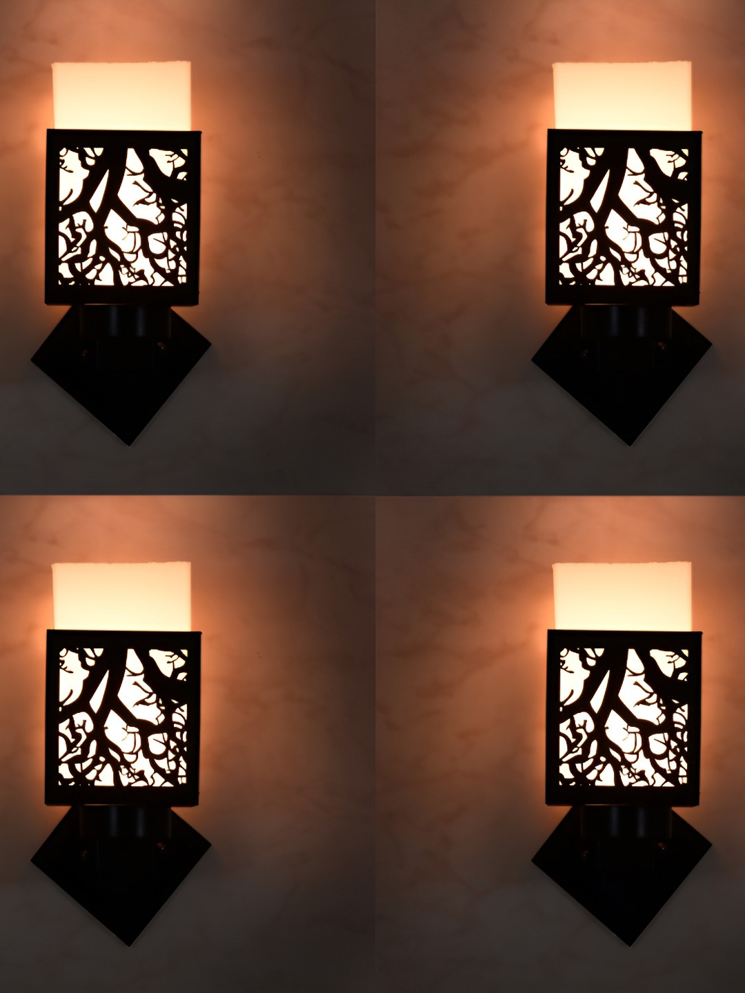 

Afast White & Black 4 Pieces Textured Wall Lamps