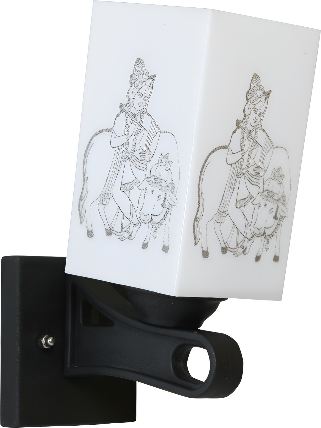 

Afast Black & White Textured Wooden Traditional Square Shaped Wall Lamp