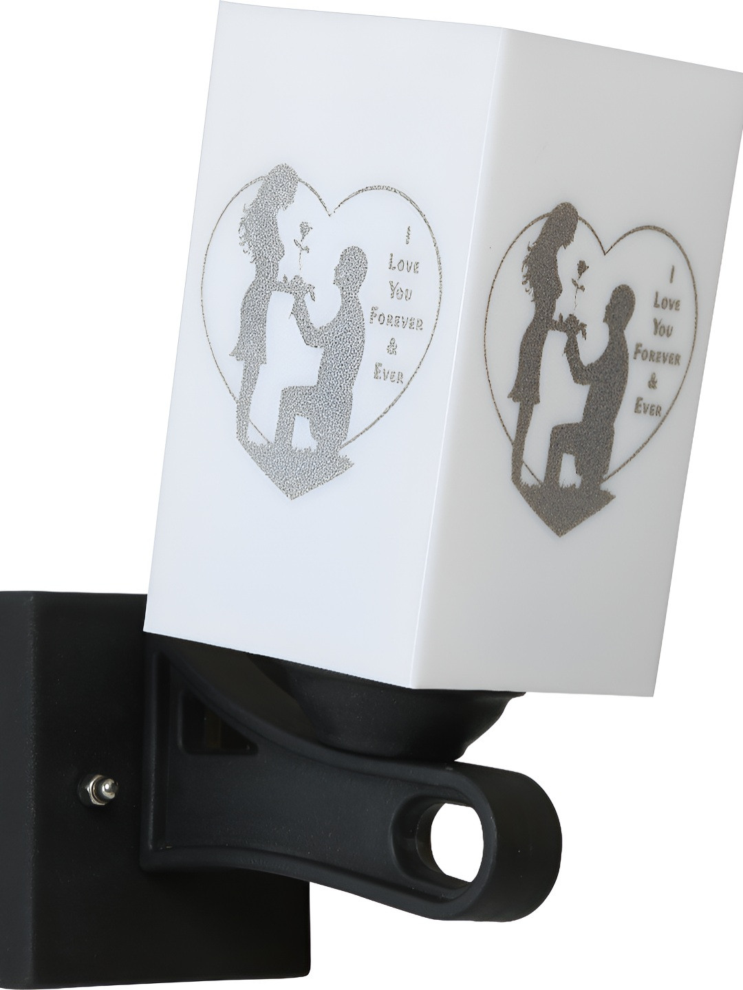 

Afast White & Black Printed Wooden Traditional Square Shaped Wall Lamps