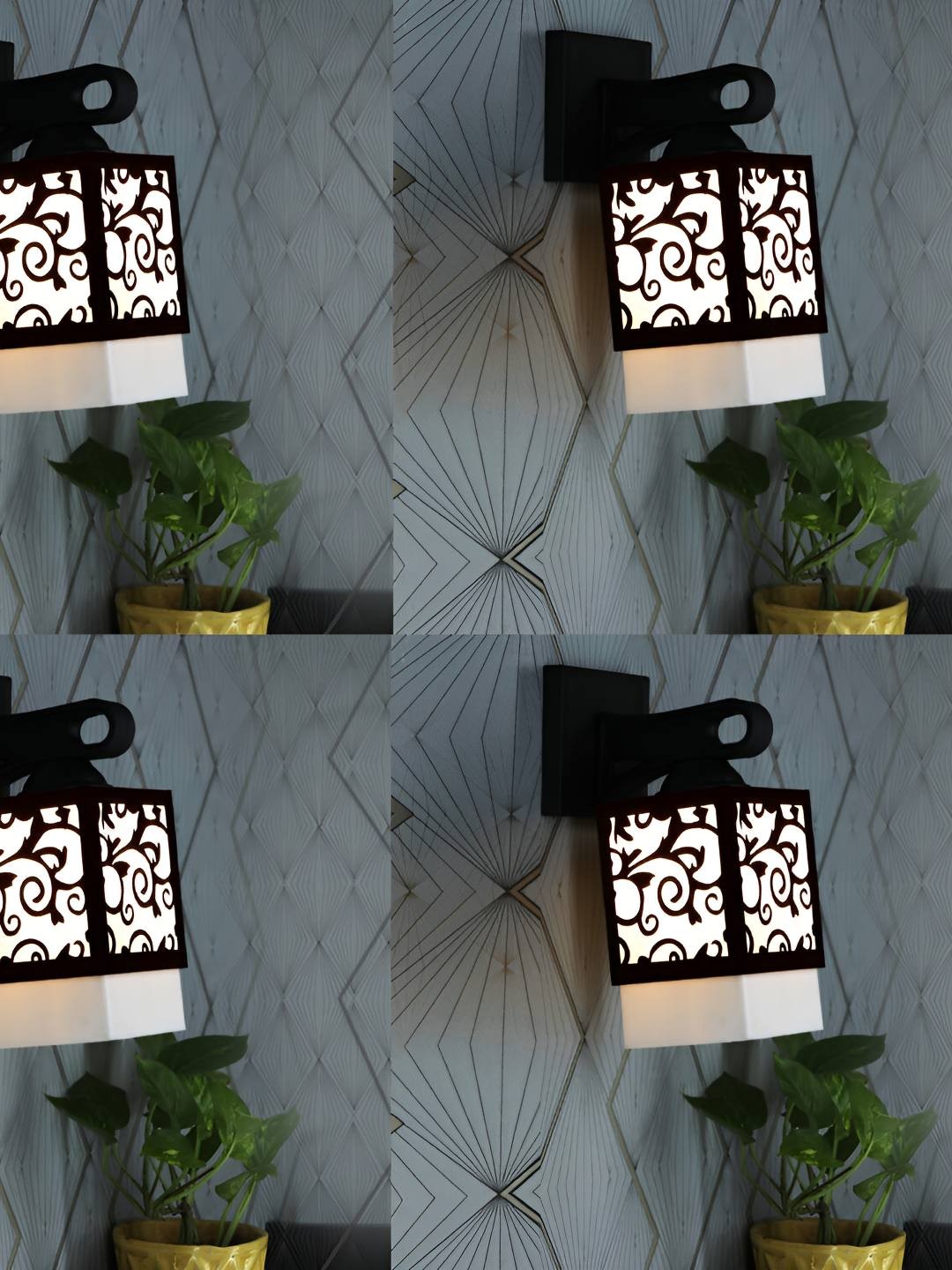 

Afast White & Black 4 Pieces Wood Contemporary Rectangle Shaped Wall Lamp