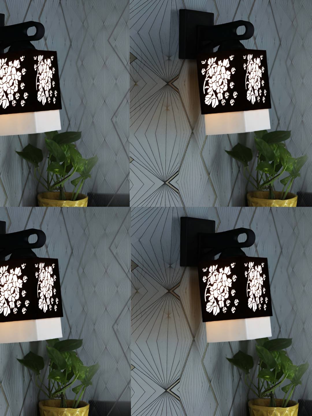 

Afast Black & White Wooden Textured Square Shaped Wall Lamp