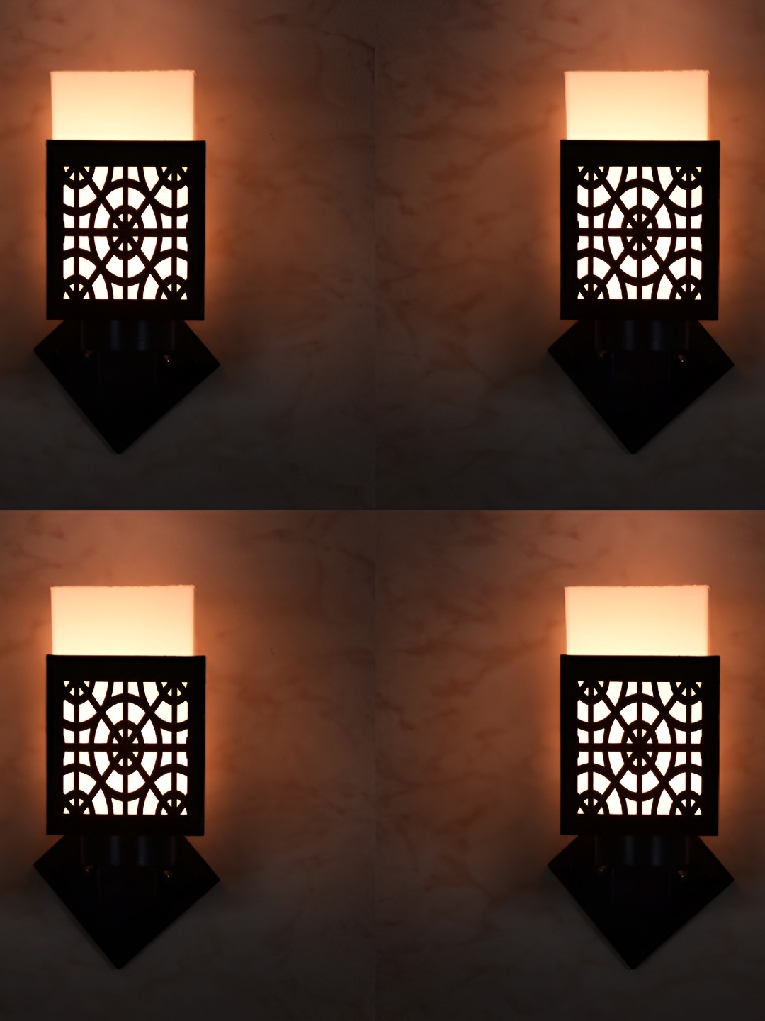 

Afast Black & White 4 Pieces Wooden Rectangle Wall Lamp