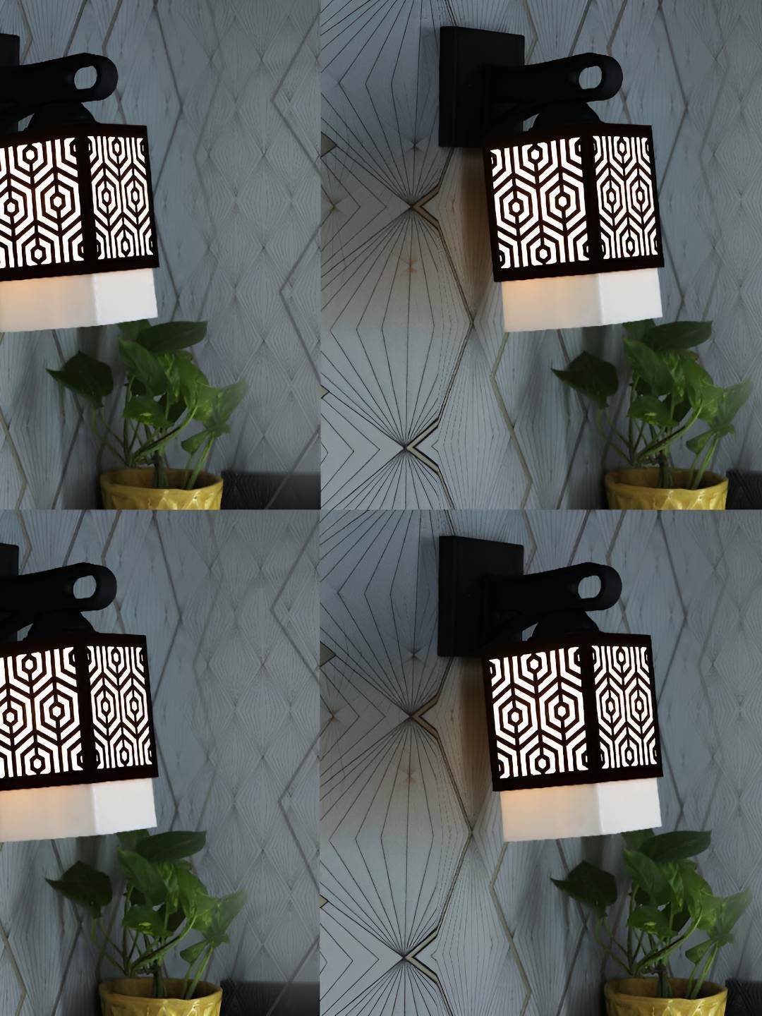 

Afast Black & White 4 Pieces Wooden Contemporary Wall Lamps