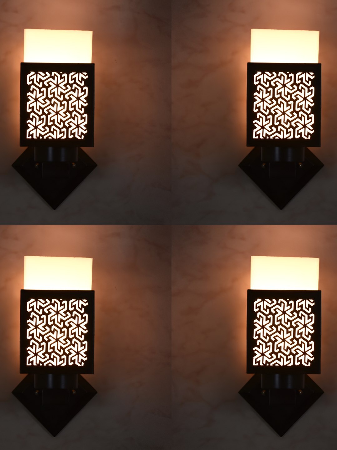 

Afast White & Brown 4 Pieces Wood Contemporary Rectangle Shaped Wall Lamp