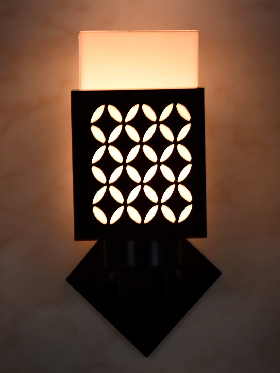 

Afast White & Black Textured Contemporary Wood Square Shaped Wall Lamp