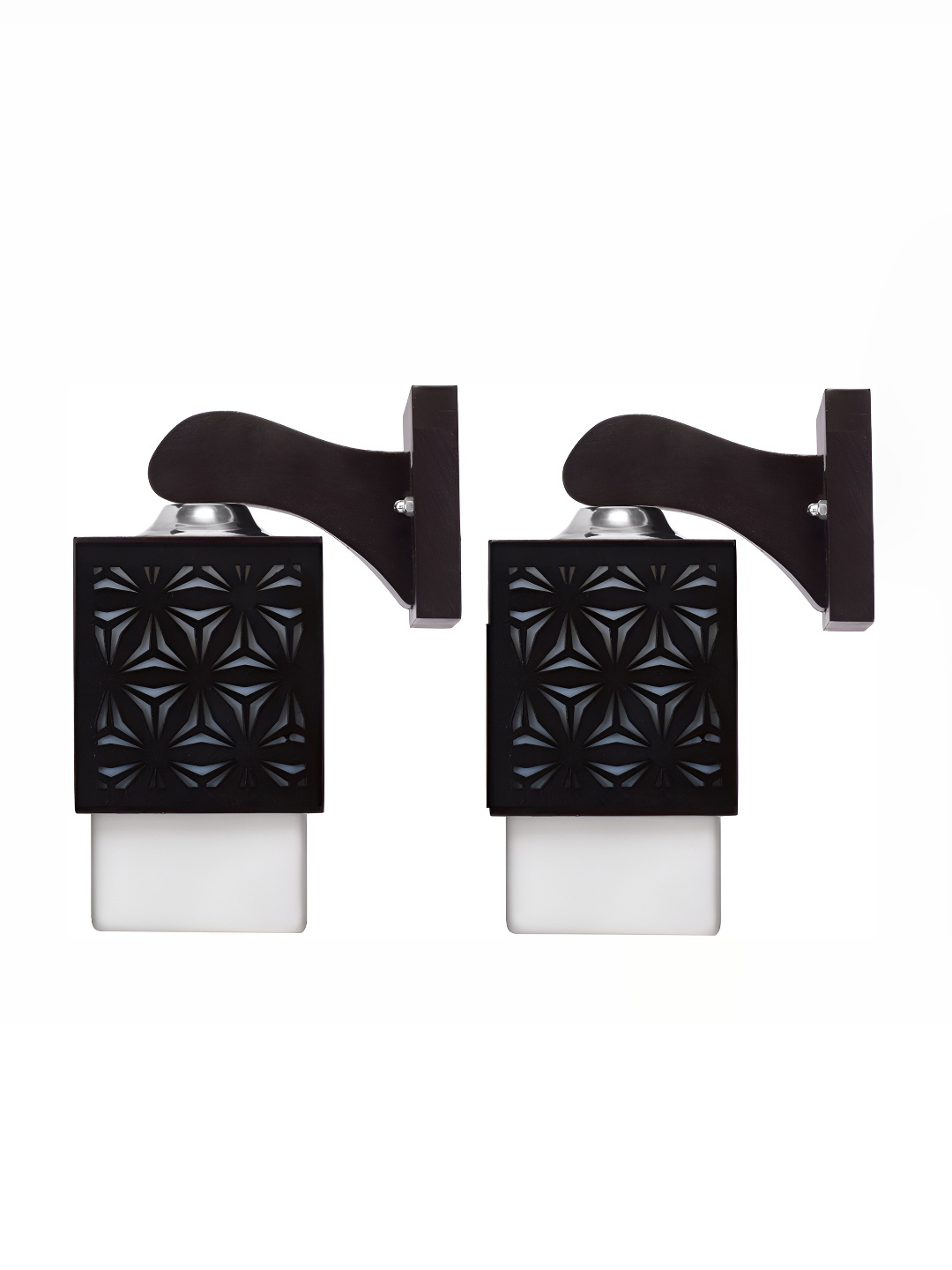 

Afast Black& White 2Pieces Textured Wooden Square Shaped Wall Lamp