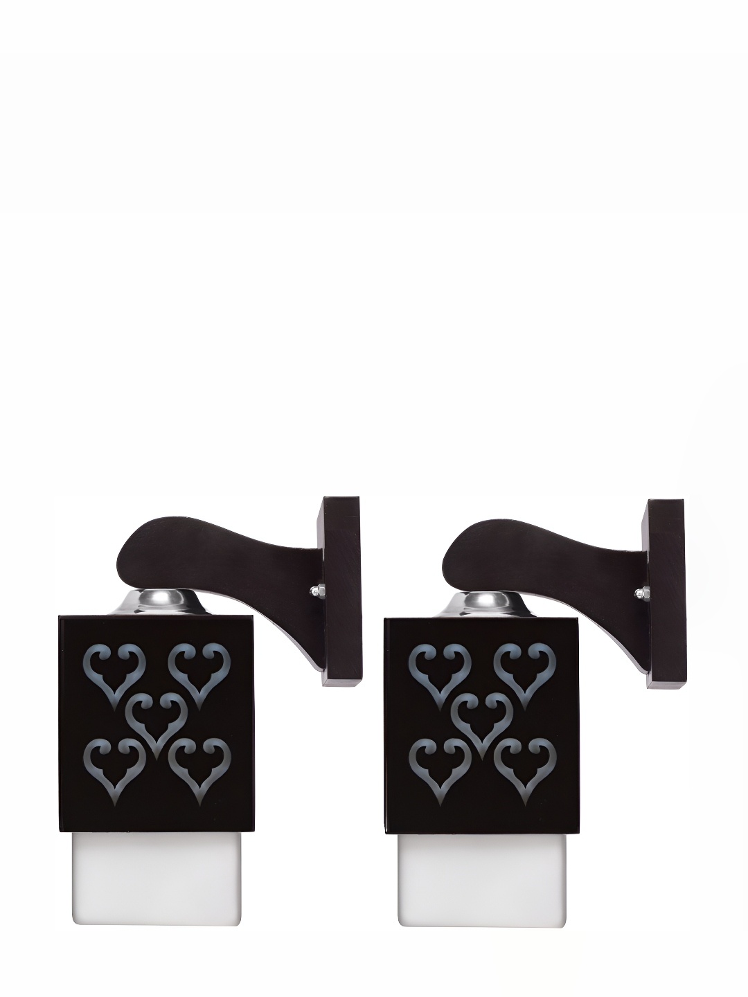 

Afast White & Black 2 Pieces Textured Contemporary Wood Square Shaped Wall Lamps