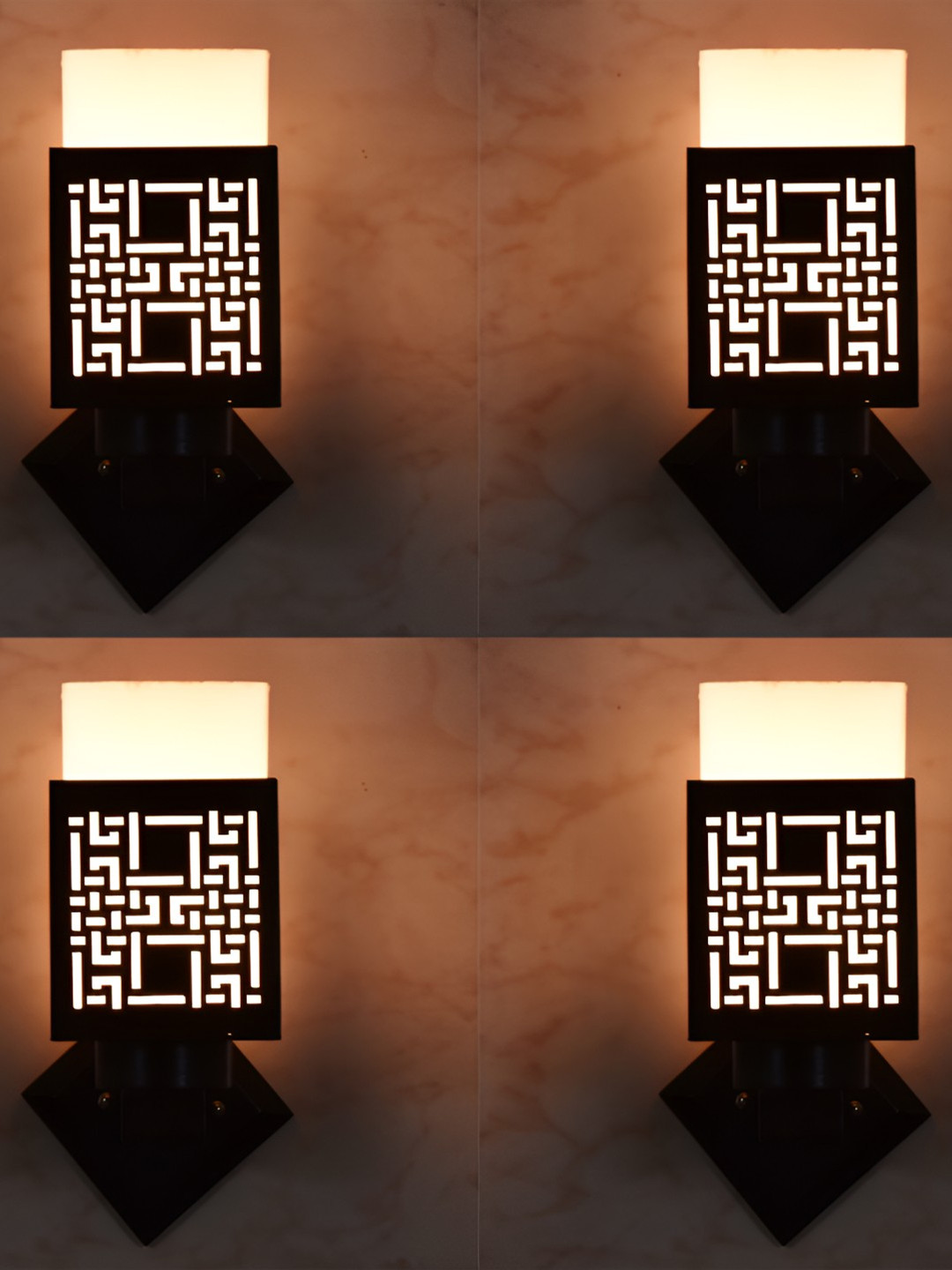 

Afast Black & White Self Design Contemporary Square Shaped Wall Lamp