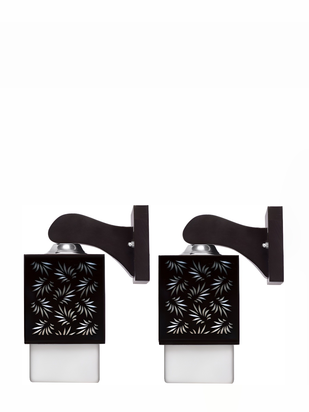 

Afast 2 Pcs Black & White Wooden Traditional Square Shaped Wall Lamps