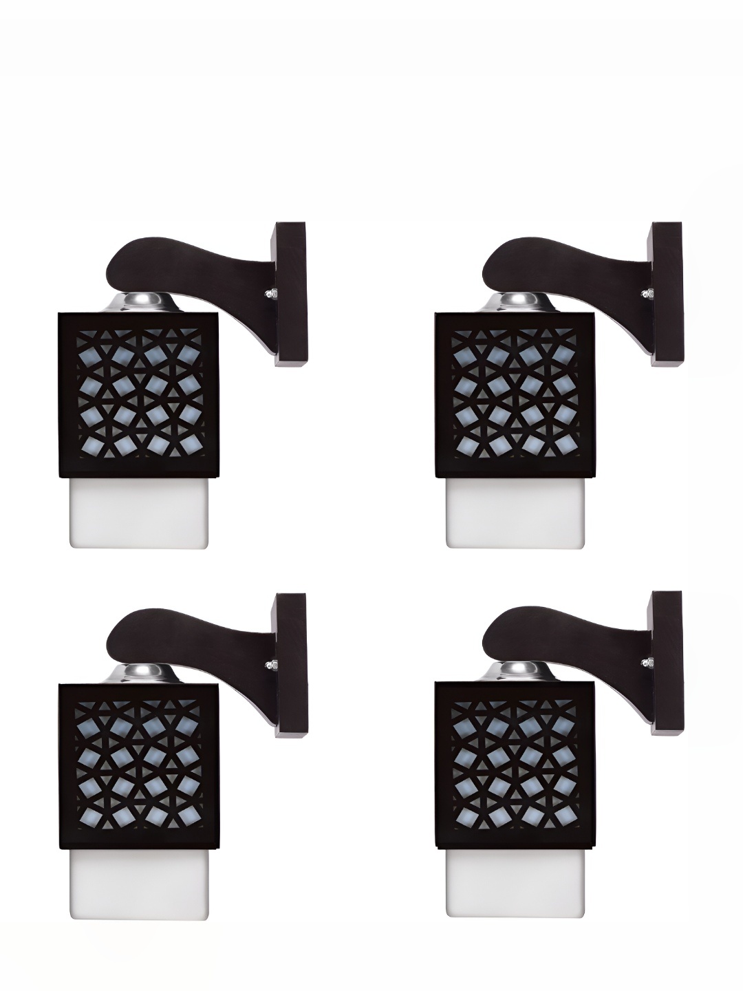 

Afast 4 Pcs Black & White Wooden Traditional Square Shaped Wall Lamps