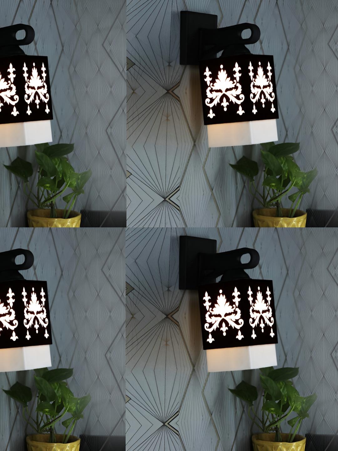 

Afast Black & White 4 Pieces Textured Square Shaped Wooden Wall Lamps