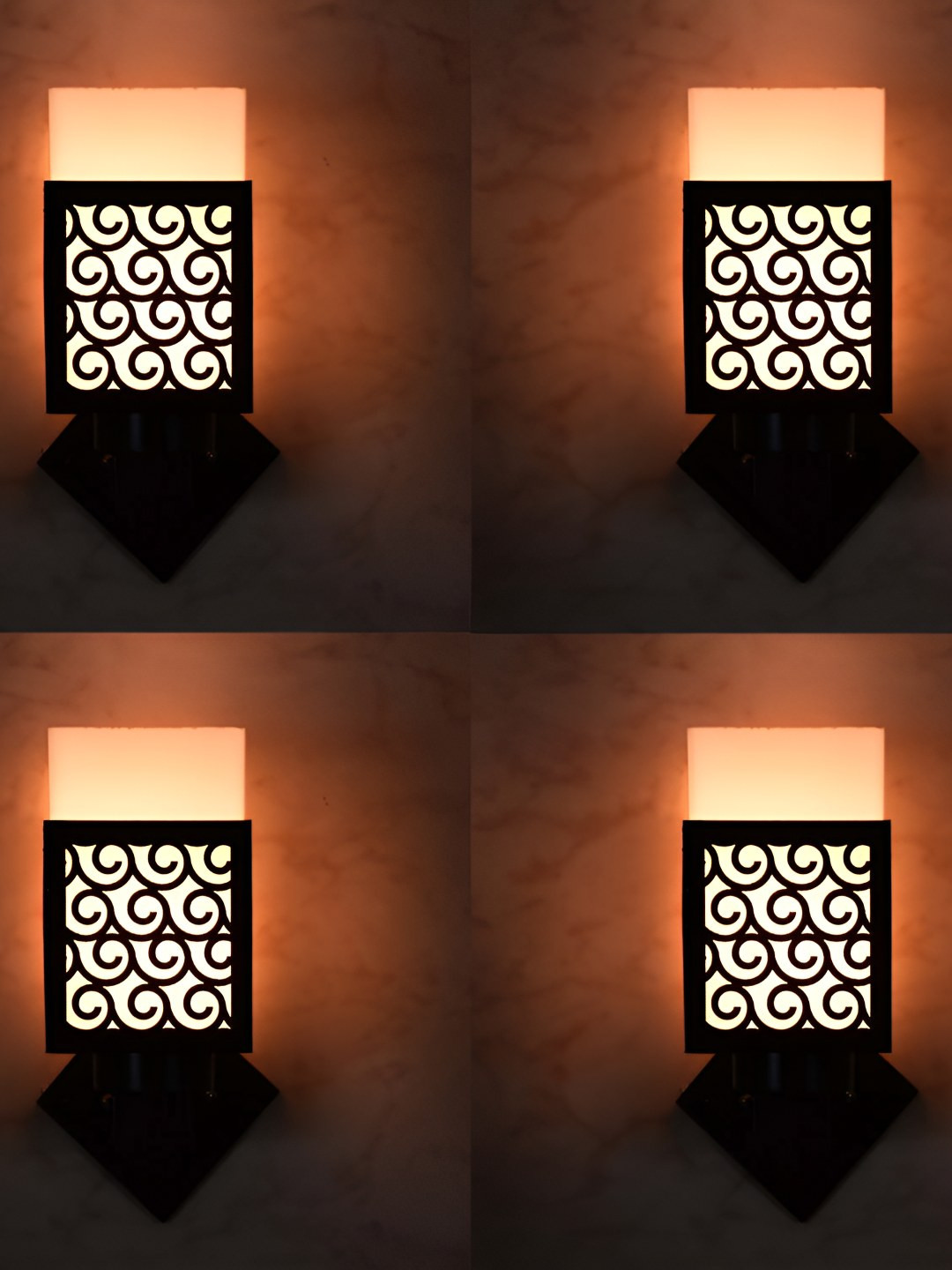 

Afast White Black 4 Pieces Textured Square Wall Lamp