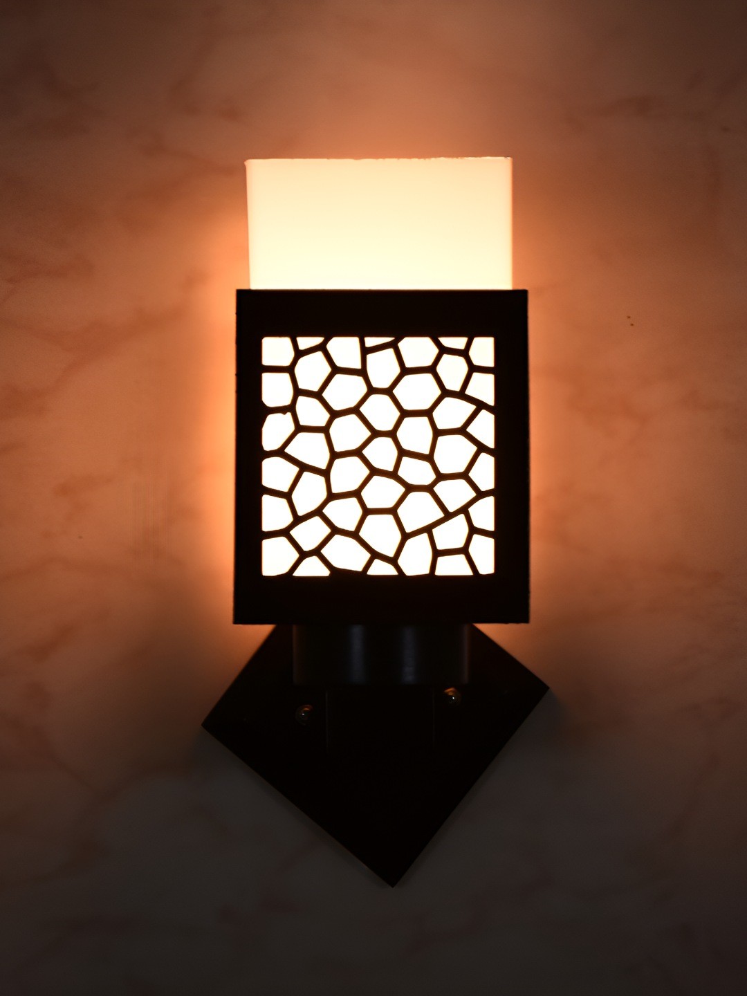 

Afast White & Black Textured Contemporary Wood Square Shaped Wall Lamp