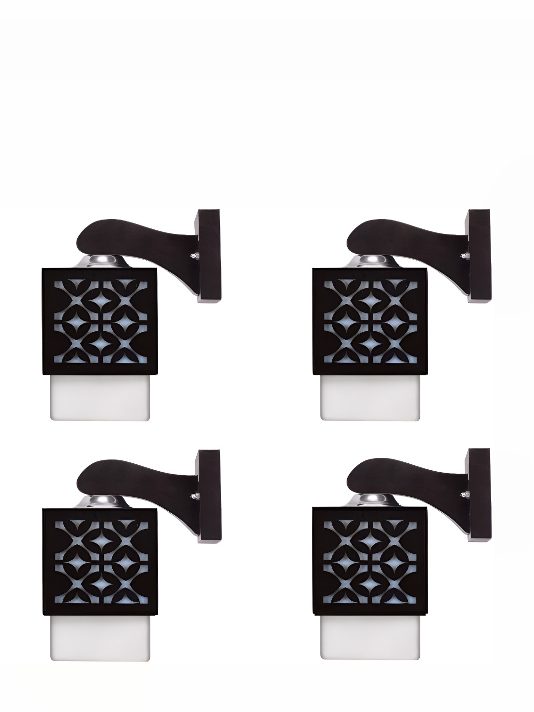 

Afast Black White 4 Pieces Square Wooden Textured Wall Lamps