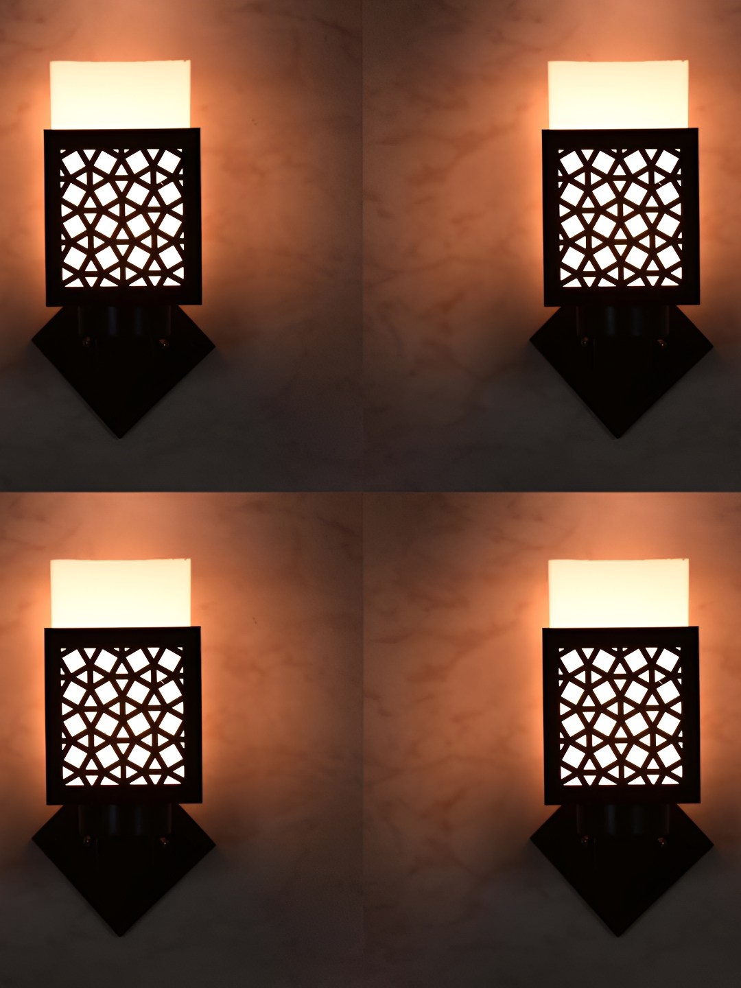 

Afast White Black 4 Pieces Textured Square Wall Lamp