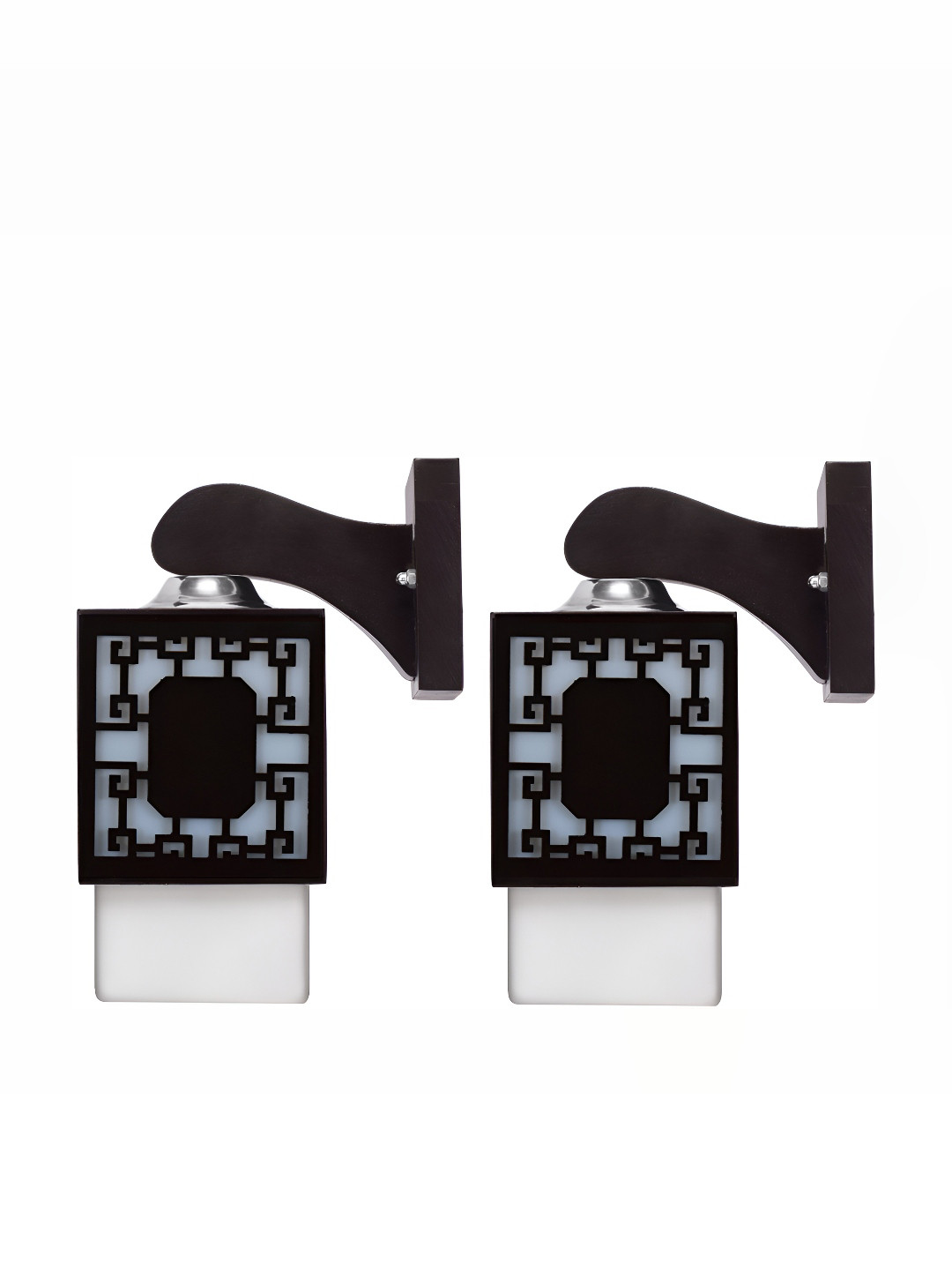 

Afast Black & White 2Pieces Textured Wooden Square Shaped Wall Lamp