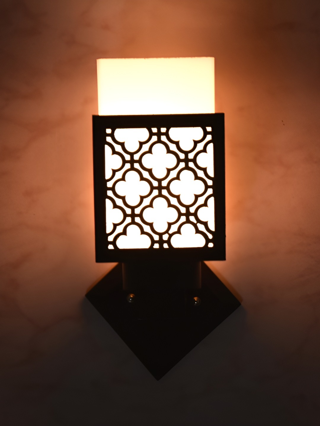

Afast Black & White Wooden Textured Square Lazer Wall Lamp